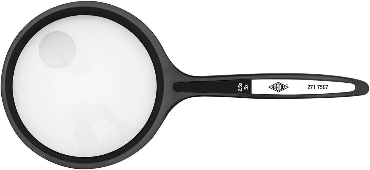Wedo 2717507 4.8 cm Round Magnifier - Black