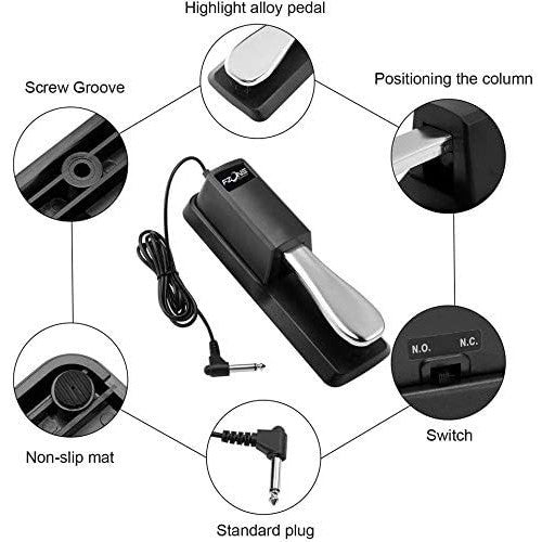 FZONE SP1 Universal Sustain Pedal with Polarity Switch for Keyboards