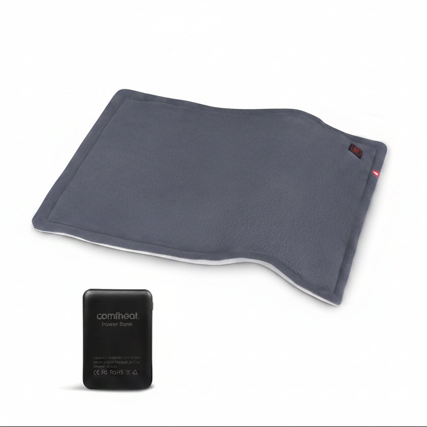 Comfheat Rechargeable Weighted Heating Pad with Battery 3 Heat Settings Grey UK-146