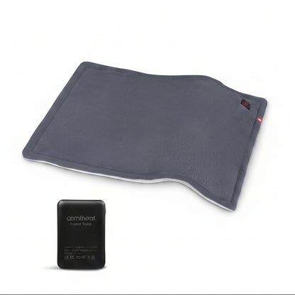 Comfheat Rechargeable Weighted Heating Pad with Battery 3 Heat Settings Grey UK-146