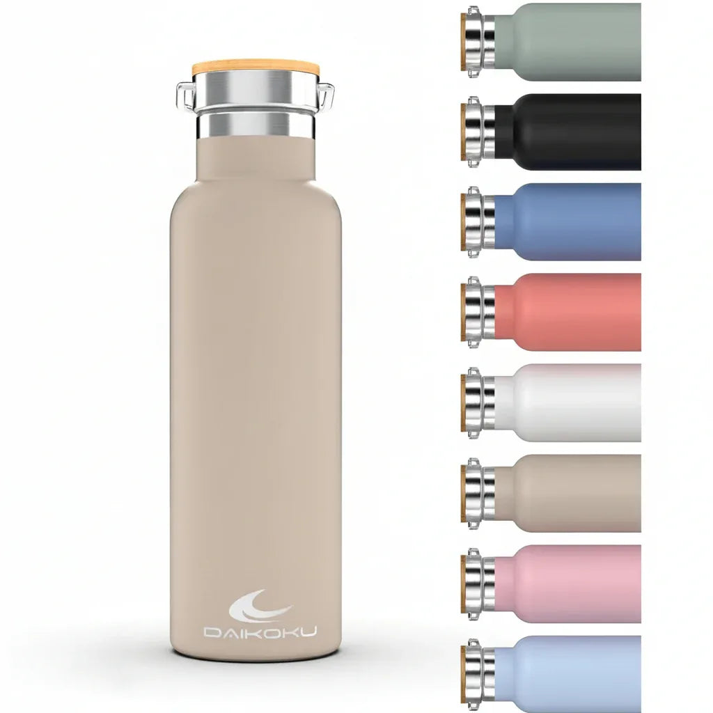 Daikoku 1L Pastel Beige Double-Walled Stainless Steel Thermos Flask - Gomix Brands Outlet
