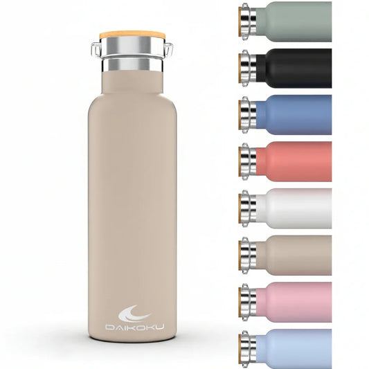 Daikoku 1L Pastel Beige Double-Walled Stainless Steel Thermos Flask - Gomix Brands Outlet