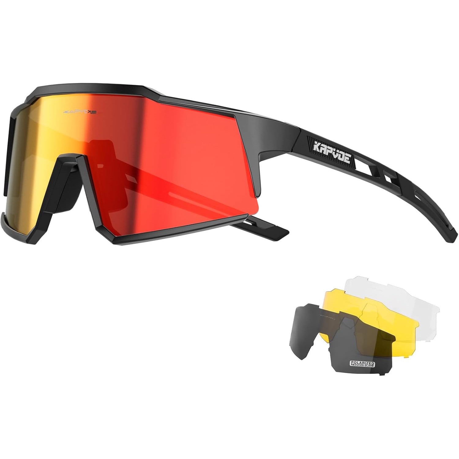 KAPVOE Ultra-Light Polarised Cycling Glasses with Interchangeable Lenses