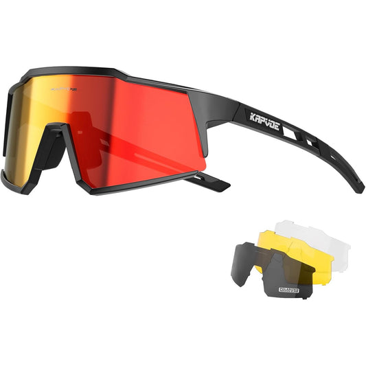 KAPVOE Ultra-Light Polarised Cycling Glasses with Interchangeable Lenses