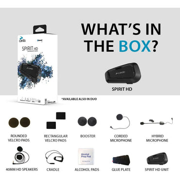 Cardo Spirit HD Dual Pack Bluetooth Motorcycle Intercom with FM