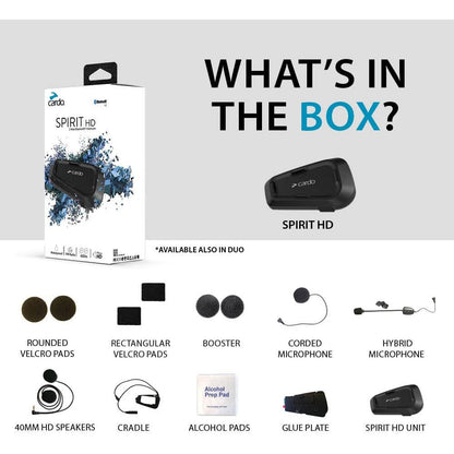 Cardo Spirit HD Dual Pack Bluetooth Motorcycle Intercom with FM