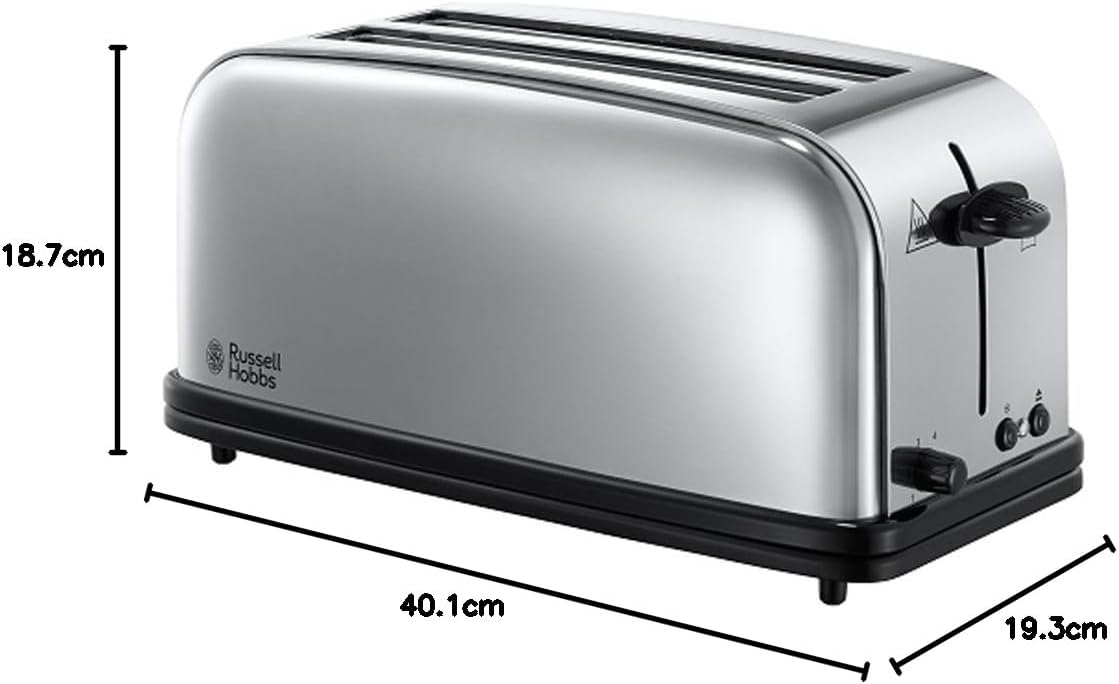 Russell Hobbs Victory 2-Slot Stainless Steel Toaster with Wide Slots