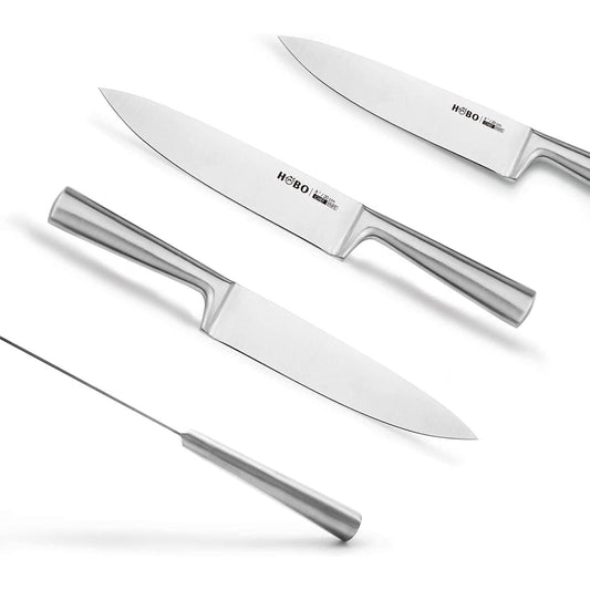 HOBO 5-Piece Stainless Steel Kitchen Knife Set with Frosted Handles