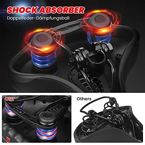 Brgood Wide Memory Foam Bike Seat with Dual Shock Absorbers