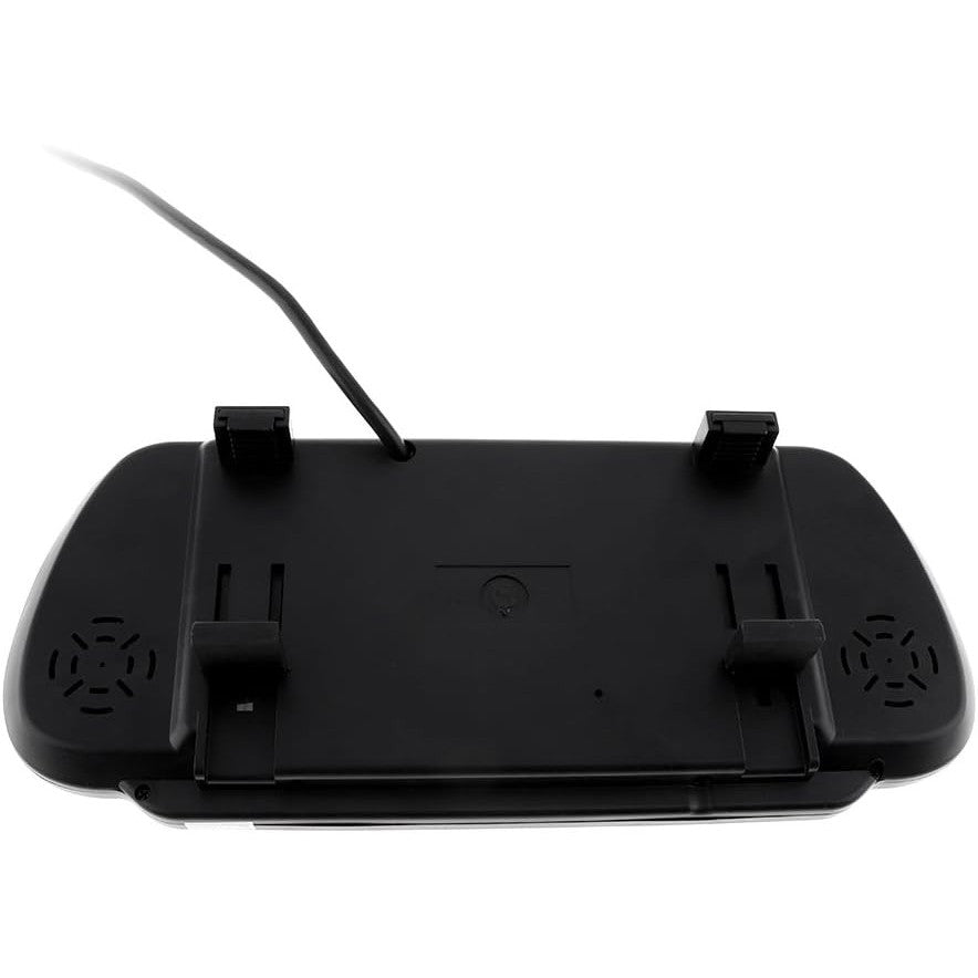 BW 7 Inch 16:9 TFT LCD Widescreen Car Monitor Rear View Mirror with Touch Button, HD 800x480 Resolution, Dual Video Input