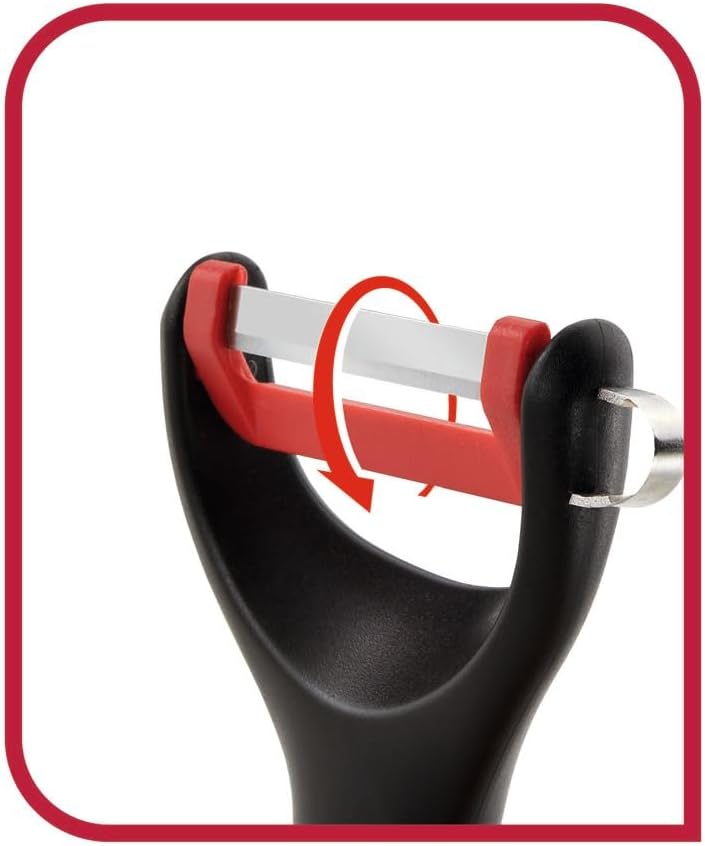 Tefal Ingenio 22cm Rotating Vegetable Peeler – Premium Red/Black Kitchen Utensil