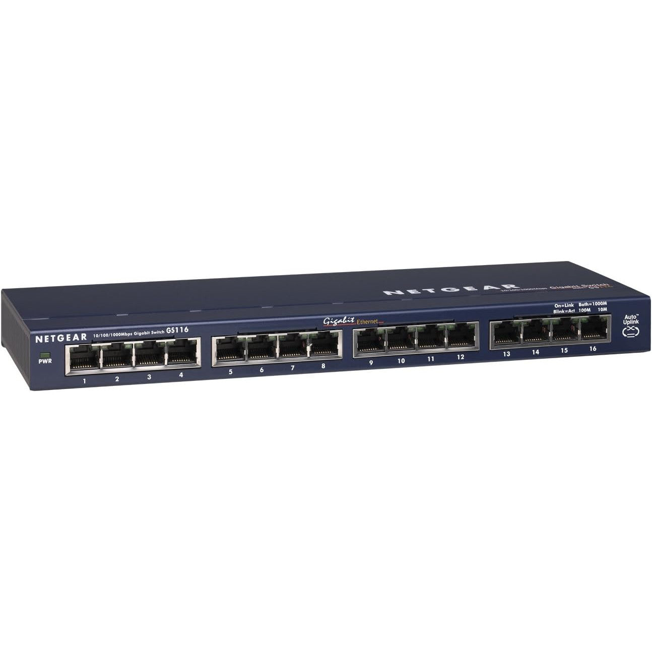 NETGEAR GS116GE 16-Port Gigabit Ethernet Switch for Desktop and Wall Mounting