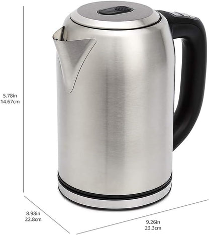 Amazon Basics 1.7L Stainless Steel Digital Kettle with Temperature Control
