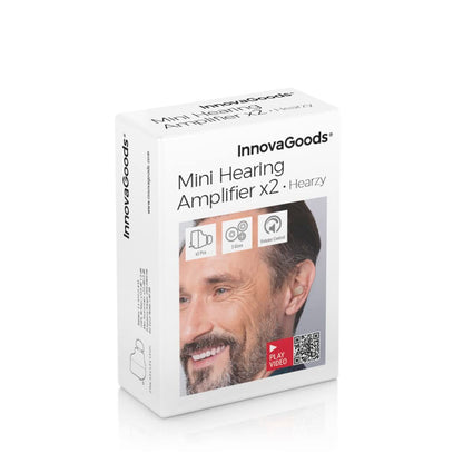 InnovaGoods Hearzy In‑Ear Sound Amplifier with 3 Modes, Mic, and 35‑Hour Battery