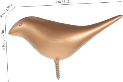 Golden Wall-Mounted Bird Hook for Coats, Hats, Towels