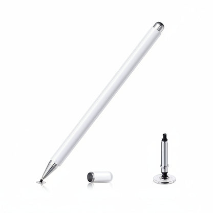 Dyazo Aluminum Super Light Weight Capacitive Stylus Pen for Touch Screen Devices with Fine Point Disc Compatible with All iOS and Smart Android Phone & Tablets Non Magnetic (White)
