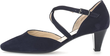 Gabor Women's Blue Atlantic Closed-Toe Leather Pump with 2‑inch Heel