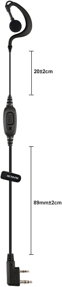 Retevis FJ9118A2 Walkie Talkie Earpiece with Mic 2-Pack