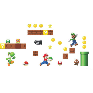 RoomMates Super Mario Peel‑and‑Stick Wall Decal Set – 45 Pieces