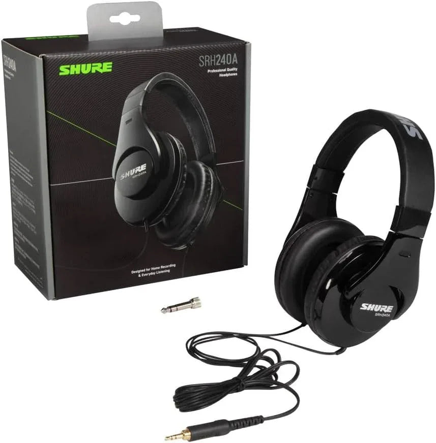 Shure SRH240A Black Professional Over-Ear Headphones with 40mm Drivers - Gomix Brands Outlet