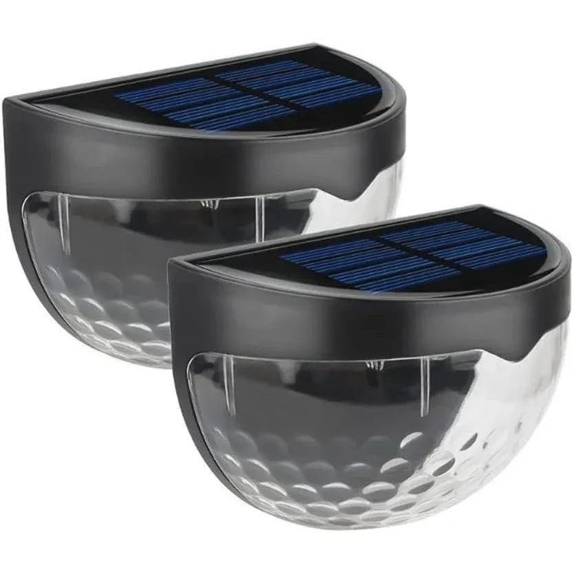 Solar Half-Round Outdoor Wall Light – Waterproof White LED Lantern (2-Pack) - Gomix Brands Outlet