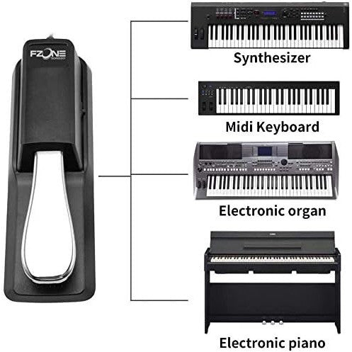 FZONE SP1 Universal Sustain Pedal with Polarity Switch for Keyboards