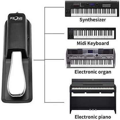 FZONE SP1 Universal Sustain Pedal with Polarity Switch for Keyboards