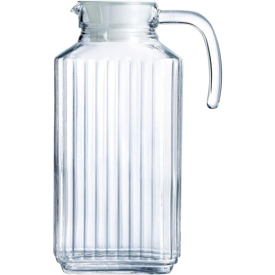 Luminarc Arcoroc Quadro 1.7L Glass Pitcher with White Plastic Lid