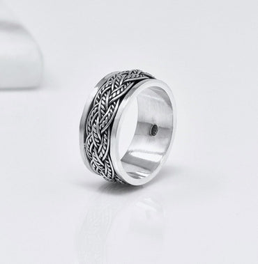 Men's 925 Sterling Silver Celtic Knot Ring for Stress Relief, 10mm Wide