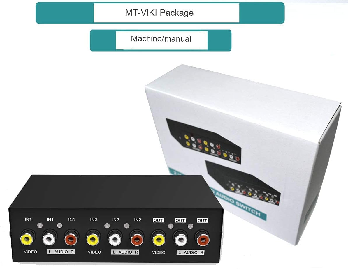 MT-Viki 2-in-1 RCA AV Switch Box for Gaming Consoles