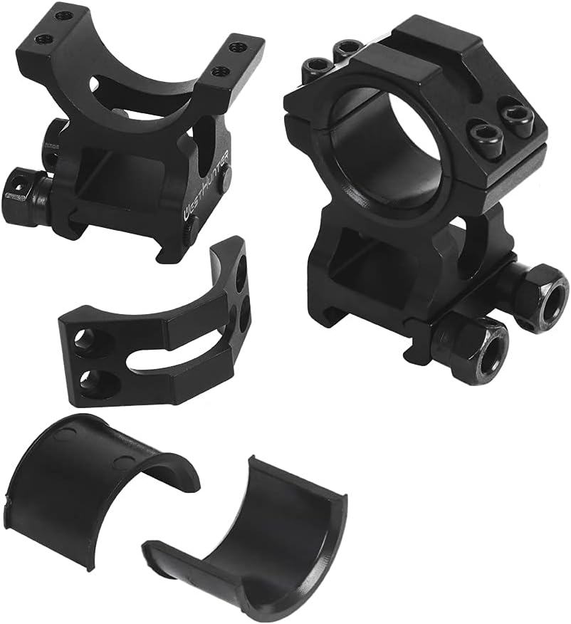 WestHunter Optics Picatinny Rifle Scope Mounting – 25.4mm & 30mm Precision Scope Rings, 36mm Center Height