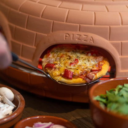 BluMill Electric Pizza Oven with Clay Dome for Even Heat, Spatula, Dough Pan
