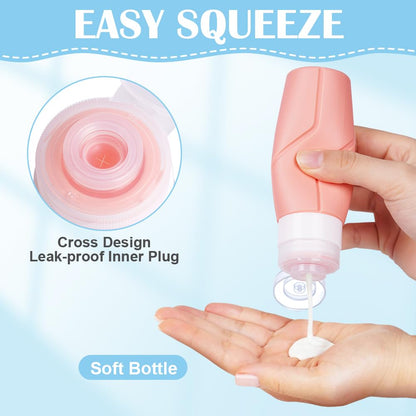 OSDUE Silicone Travel Bottles 4-Pack 100ml Leak-Proof Refillable