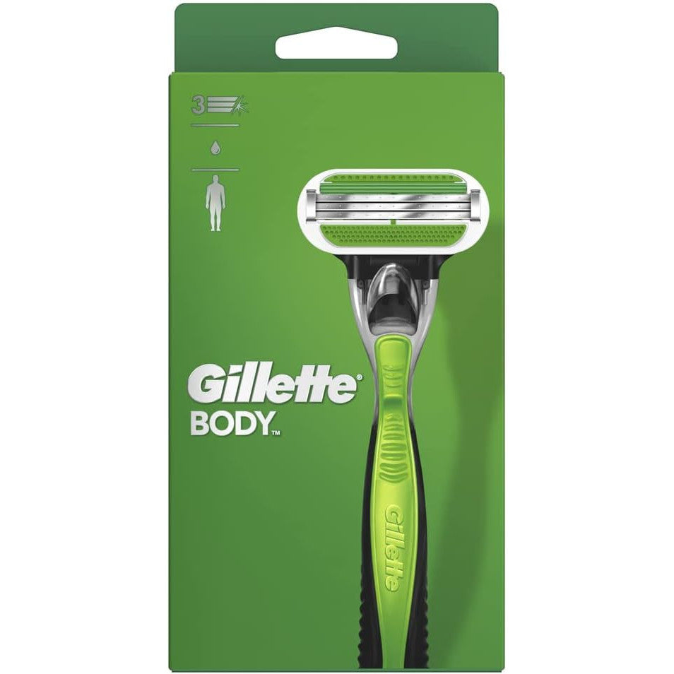 Gillette Men's Body Razor with Triple Blade, Wet Shave, Green