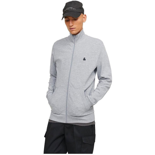 JACK & JONES Men's Zip-Front Sweatshirt with Logo Soft Grey