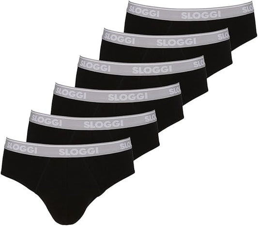 Sloggi Men's GO ABC Midi Briefs Black Comfortable Cotton Blend