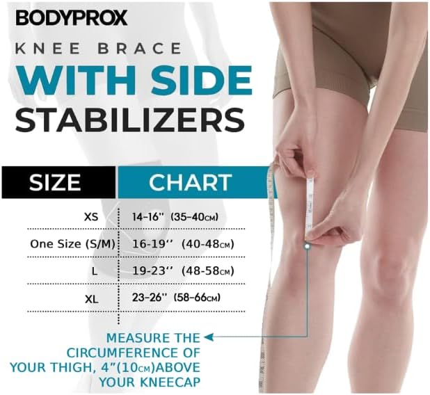 Bodyprox Knee Brace with Stabilizers and Gel Patella Pads