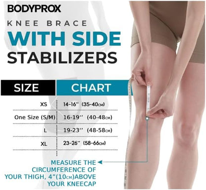 Bodyprox Knee Brace with Stabilizers and Gel Patella Pads