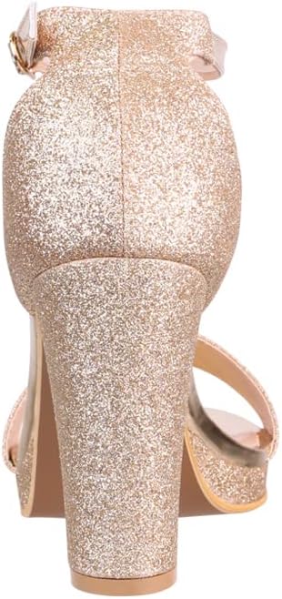Elara Rhinestone Chunky Heel Women's Pumps – Sparkling Evening Shoes