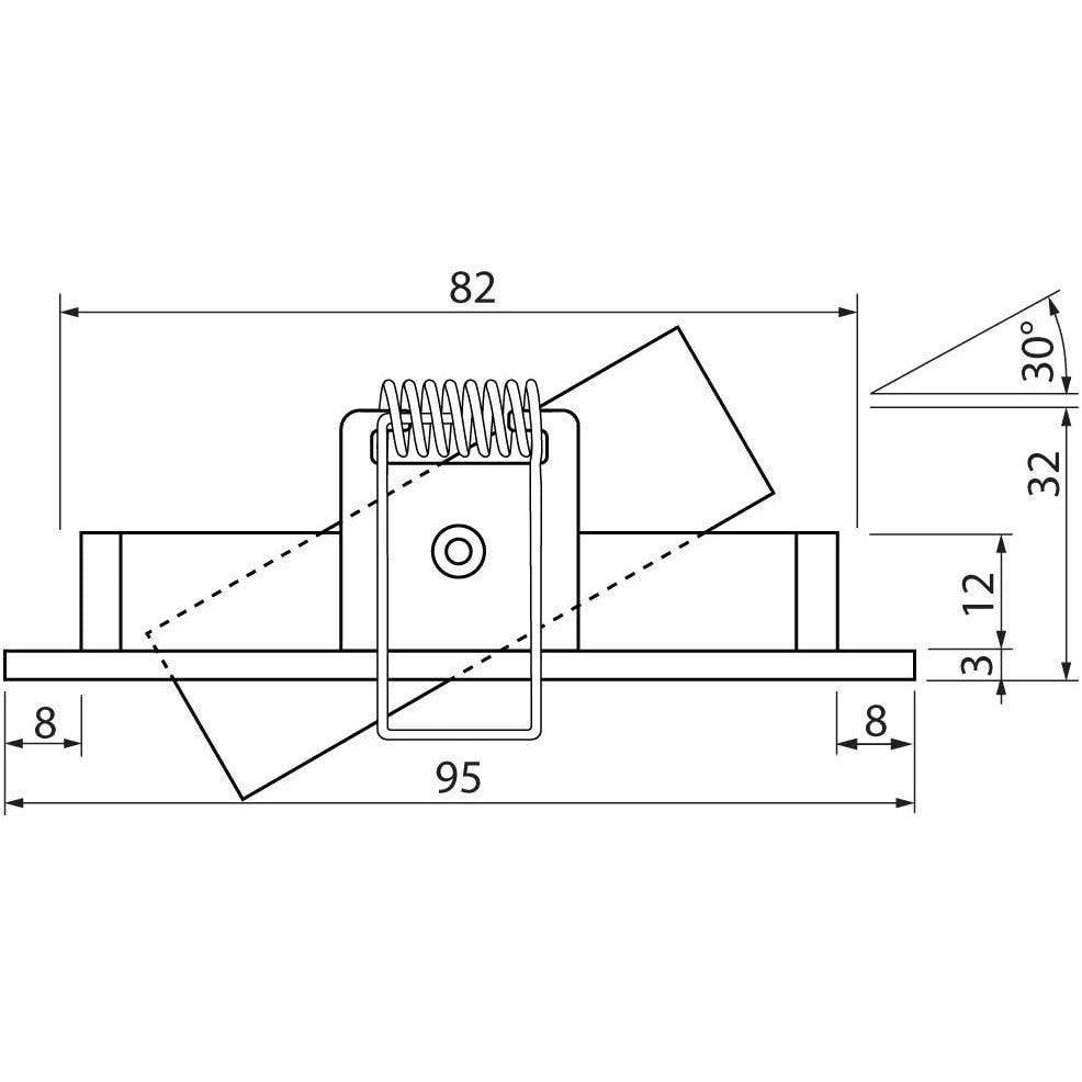 SEBSON White Swiveling Square Downlight with GU10 Socket - 95mm Frame
