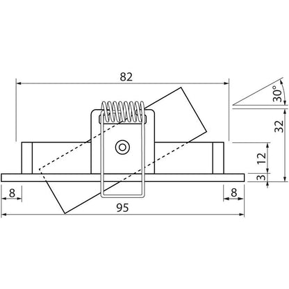 SEBSON White Swiveling Square Downlight with GU10 Socket - 95mm Frame