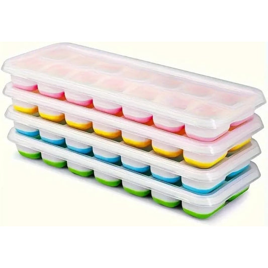 Silicone Ice Cube Tray Lid – 14 Cubes, 4 Pack