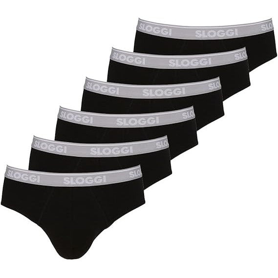 Sloggi Men's GO ABC Midi Briefs Black Comfortable Cotton Blend