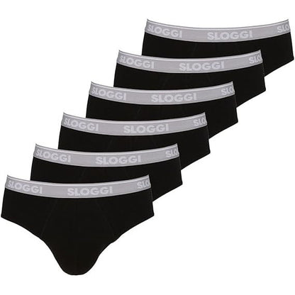 Sloggi Men's GO ABC Midi Briefs Black Comfortable Cotton Blend