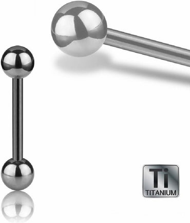 Sleek Titanium Silver Barbell Piercing: Durable, Hypoallergenic, Versatile Body Jewelry