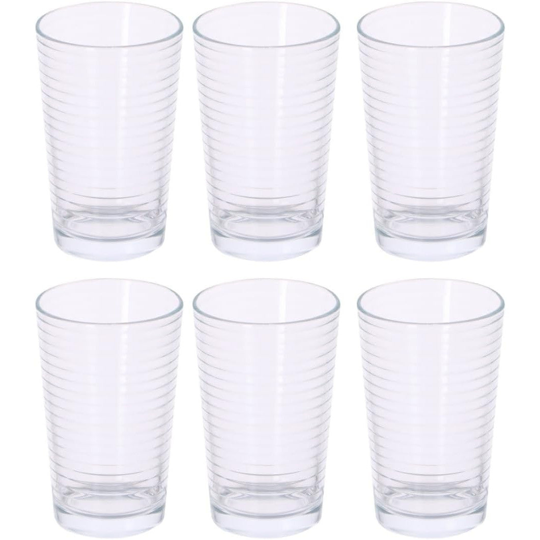 Alpina 6-Piece White Water Glass Set – 220ml Shatter-Resistant Glasses