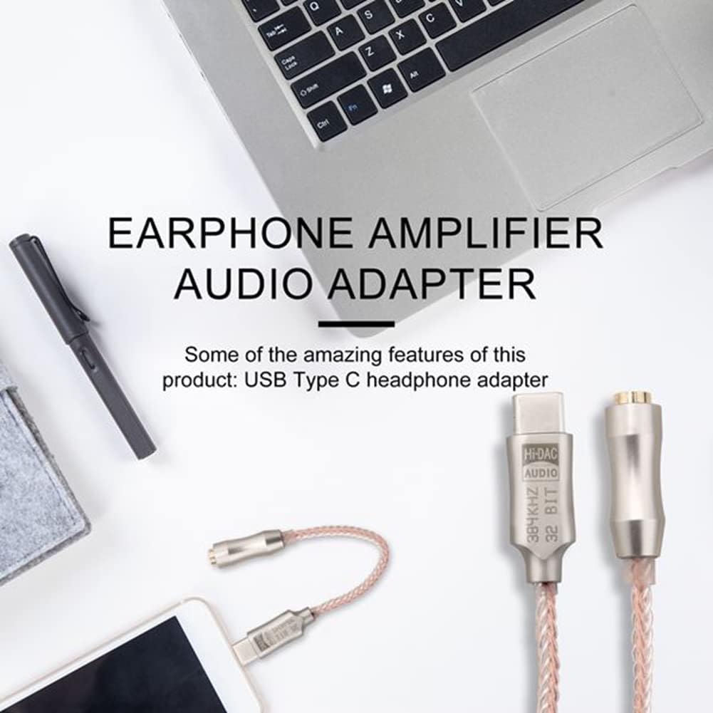USB Type C to 3.5mm Audio Interface ALC5686 HiFi DAC Headphone Amplifier Digital Audio Decoding Converter