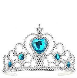 Ouinne 6-Piece Girls Princess Crystal Tiara Crown Set - Dress Up Party Hair Accessories for Kids