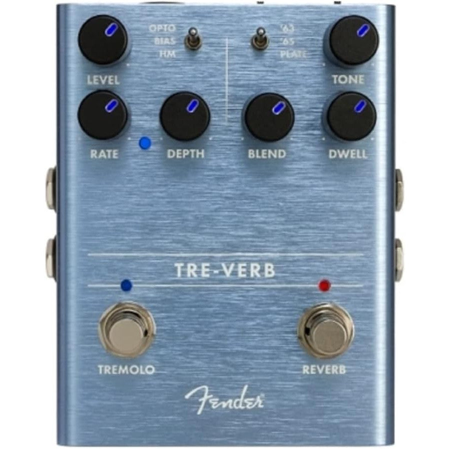 Fender Tre-Verb Digital Reverb & Tremolo Pedal – Vintage Amp Tone, 9V DC