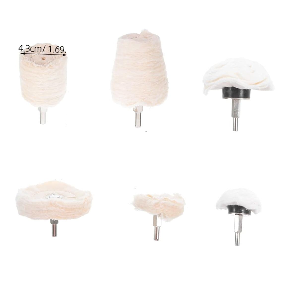 Measurement chart of decorative knobs with dimensions on a white background